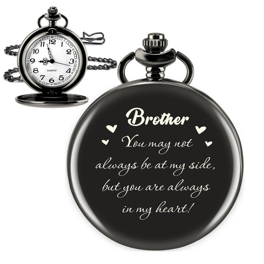 Engraved Pocket Watch for Men Borther Gifts for Graduation Fathers Day Birthday Xmas Valentines Day Gifts for Brother