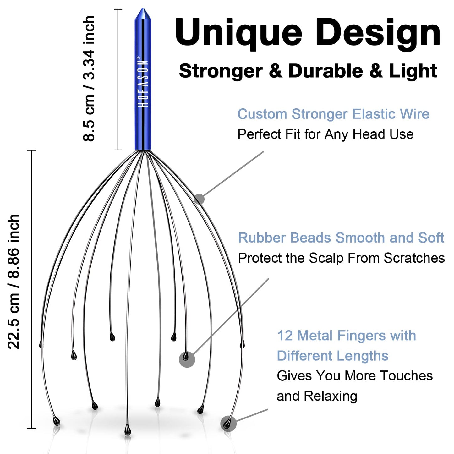 HOFASON Head Scratcher Stocking Stuffers for Adults Women Men Teen Girls Boys, 4pcs Head Massager Scalp, Funny White Elephant Gifts, Christmas Bulk Gifts for Mom Dad Him Her Birthday Gift Prizes