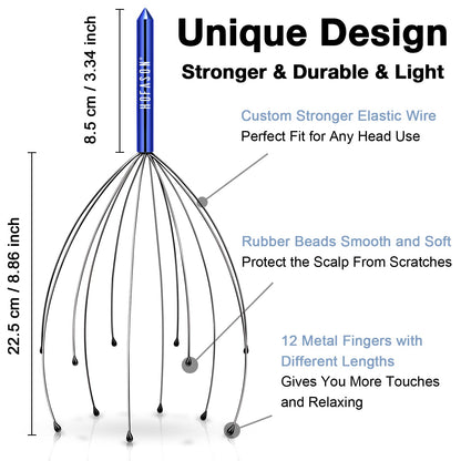 HOFASON Head Scratcher Stocking Stuffers for Adults Women Men Teen Girls Boys, 4pcs Head Massager Scalp, Funny White Elephant Gifts, Christmas Bulk Gifts for Mom Dad Him Her Birthday Gift Prizes