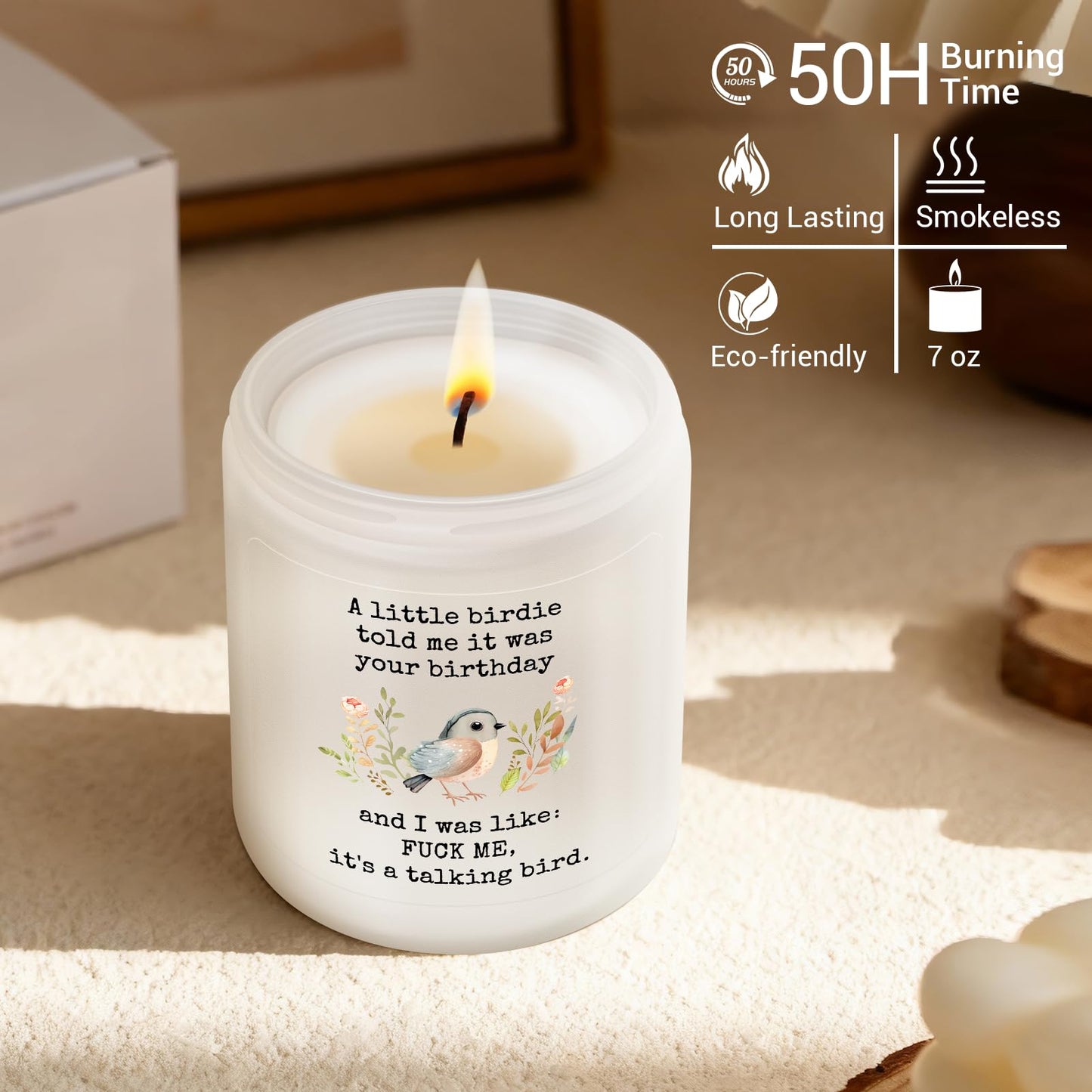 Funny Birthday Gifts for Women Men -Funny Birthday Gifts for Friend, Sister, Boss, Coweoker, Cheeky Greeting Candle Gift - Lavender Scented Candle