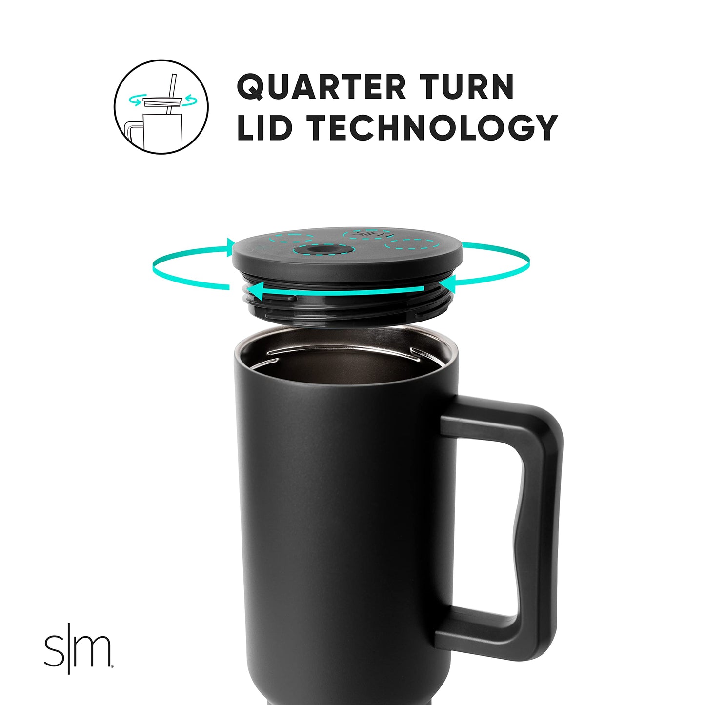 Simple Modern 40 oz Trek Tumbler with Handle and Straw Lid | Cup Holder Friendly Insulated Stainless Steel Travel Mug | Downhill Skiing