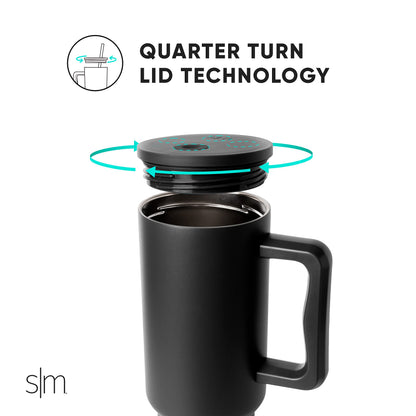 Simple Modern 40 oz Trek Tumbler with Handle and Straw Lid | Cup Holder Friendly Insulated Stainless Steel Travel Mug | Downhill Skiing