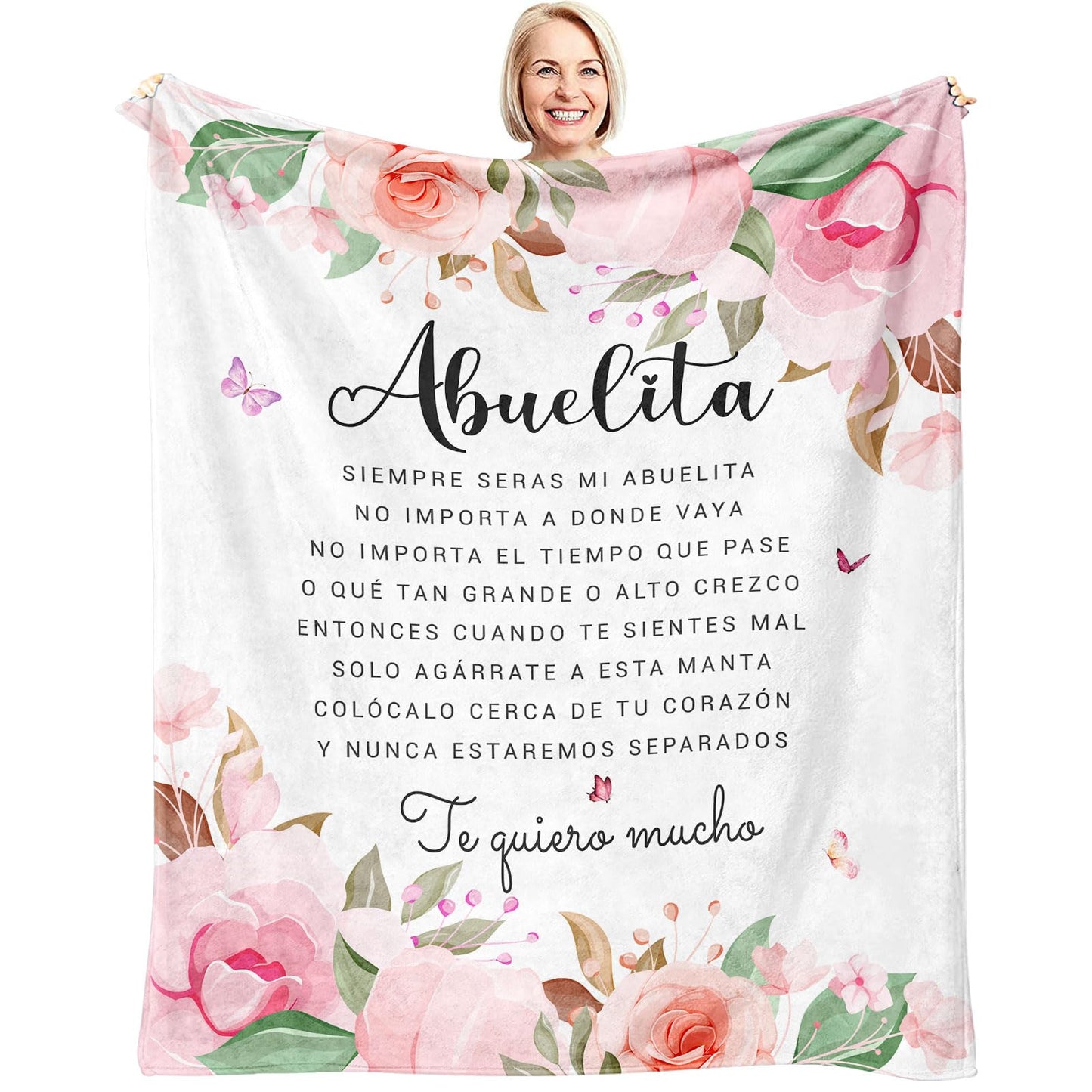 Mothers Day Abuela Gifts in Spanish, Abuelita Gifts, Dia de las Madres Regalos para Abuela, Gifts for Abuela, Abuelita Gifts from Grandchildren, Gifts for Grandma Spanish Throw Blanket 60" x 50"