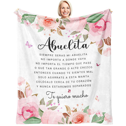 Mothers Day Abuela Gifts in Spanish, Abuelita Gifts, Dia de las Madres Regalos para Abuela, Gifts for Abuela, Abuelita Gifts from Grandchildren, Gifts for Grandma Spanish Throw Blanket 60" x 50"