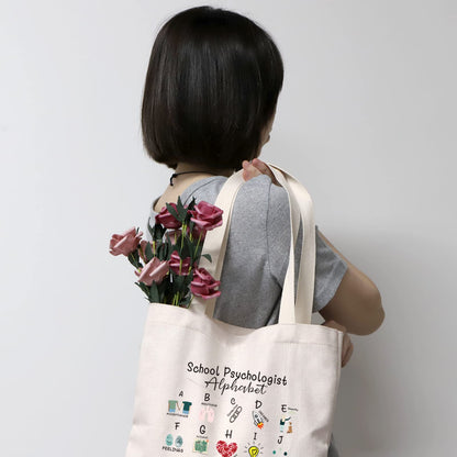 Psychologist Canvas Tote Bag Thank You Gift for Psychologist Psych Shopping Bag Book Bag End of Term Gift