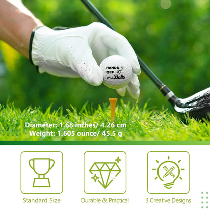 Threan 3 Pcs Golf Ball Gift Set Funny Novelty Golfer Present for Men Birthday Dad Golfing Fan One Standard Size Unit