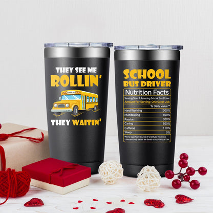 Grifarny Bus Driver Appreciation Gifts - Buses Drivers Gifts for Men, Women - Buses Drivers Christmas Gift - School Bus Driver Tumbler Cup 20 oz