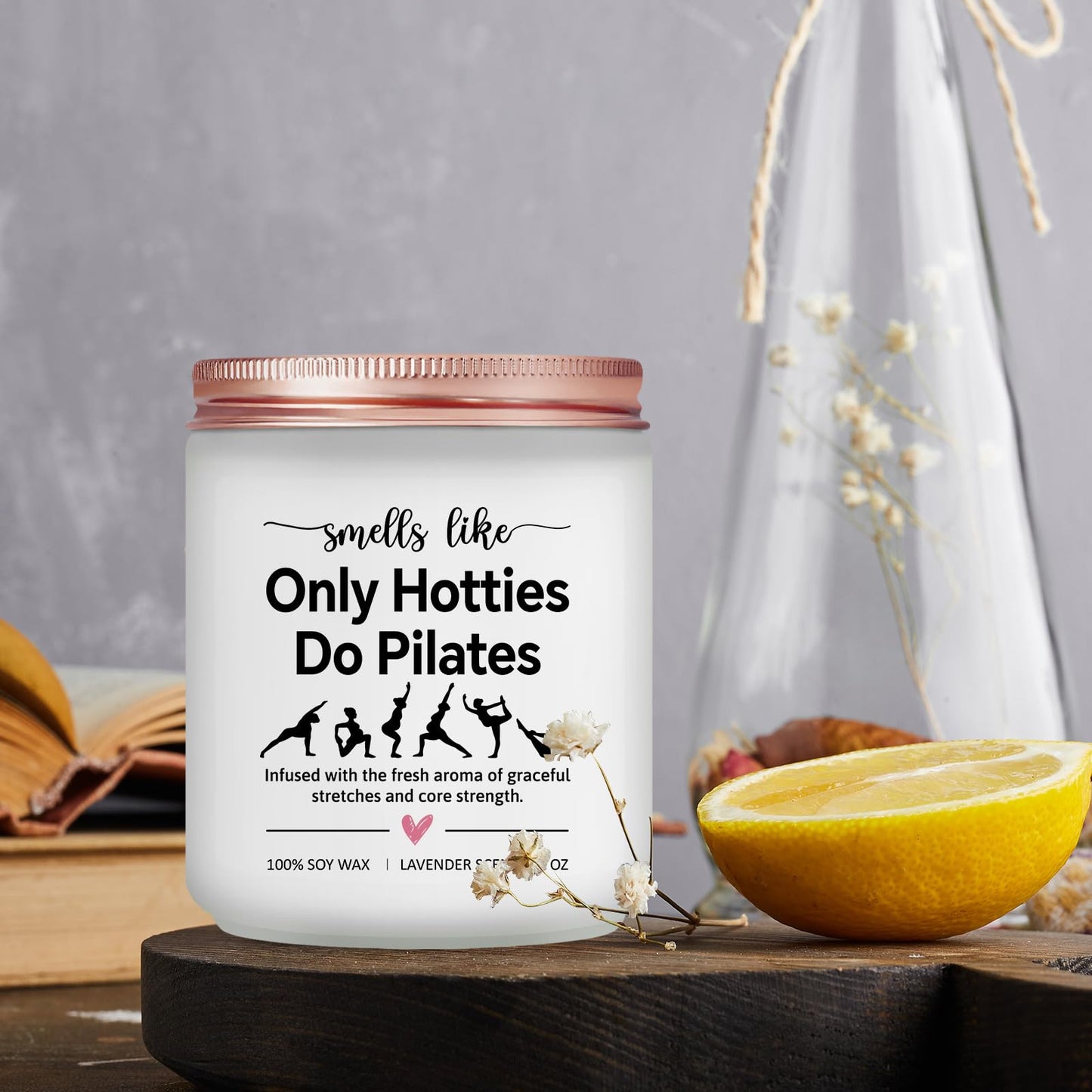 Pilates Gifts for Women - Pilates Gifts for Lovers, Instructors, Teacher - Reformer Studio Decor & Accessories - Lavender Scented Candle
