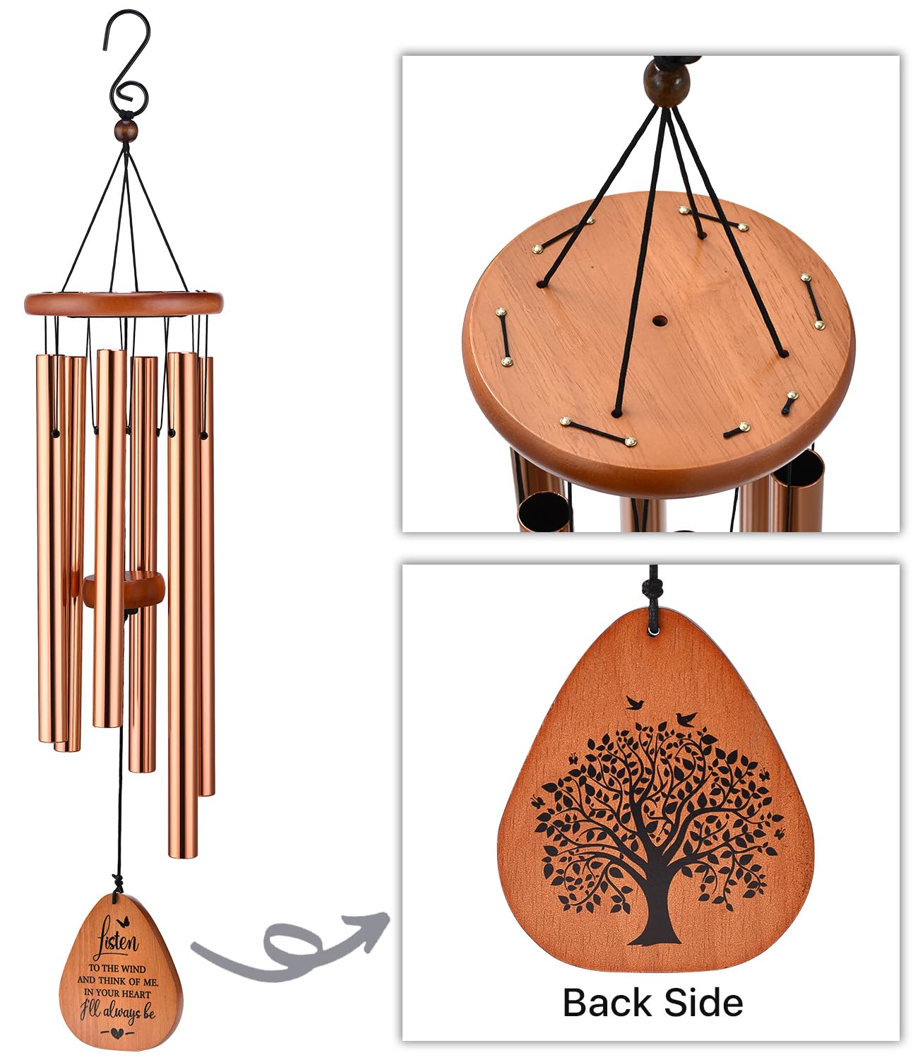 AMBOBE Memorial Wind Chimes Gifts, Sympathy Wind Chimes, Sympathy Gifts for Loss of Loved One, Bereavement Gift Baskets, Home Decor Outdoor Garden, Soothing Melodic Tones for Grieving Hearts