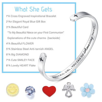 SAM & LORI Confirmation Gifts/First Communion Gifts-Bracelet for Goddaughter Daughter Niece Granddaughter