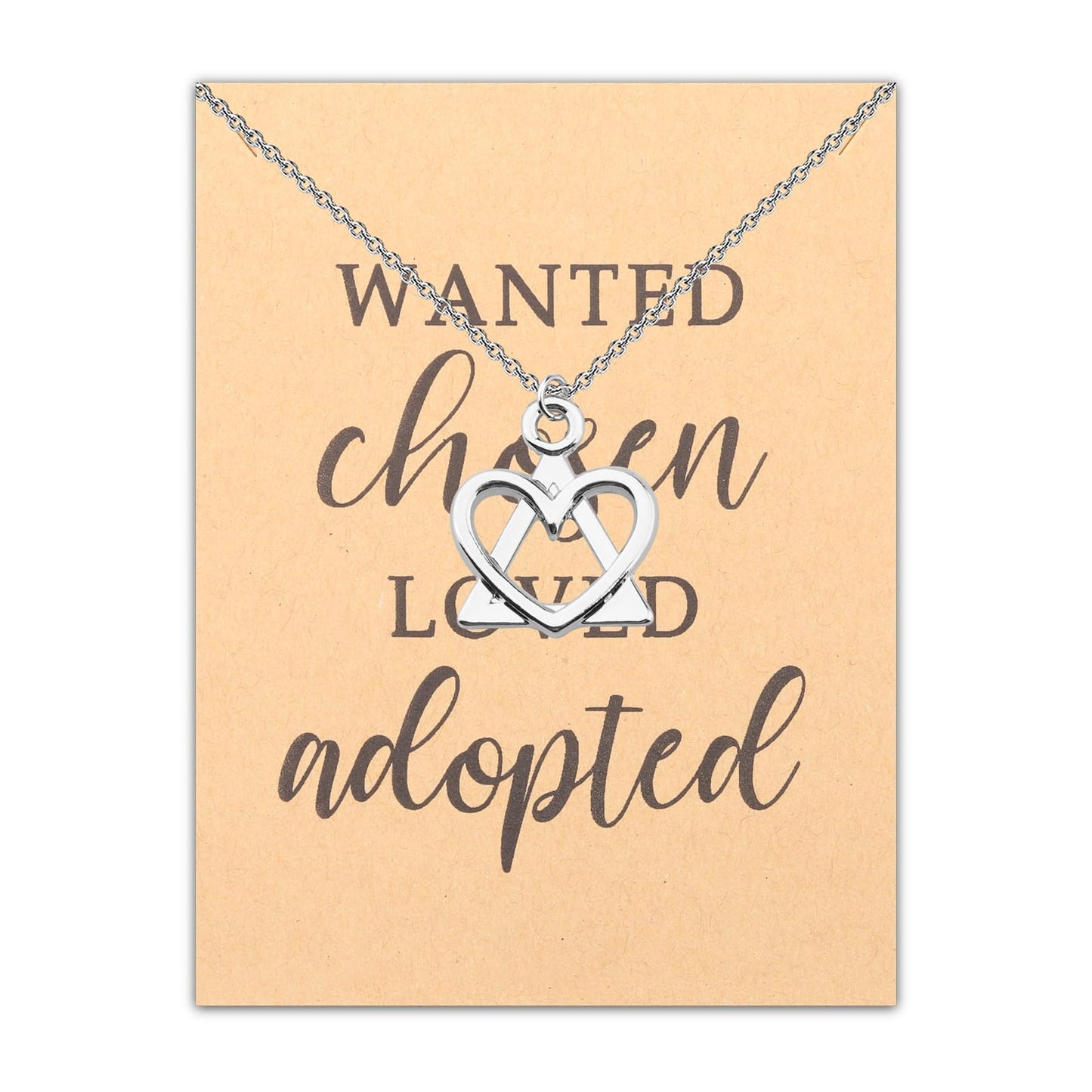 Gzrlyf Adoption Symbol Necklace Adoption Day Gift Gotcha Day Adoptive Gift Adoption Jewelry WANTED chosen LOVED adopted