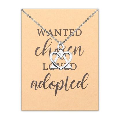 Gzrlyf Adoption Symbol Necklace Adoption Day Gift Gotcha Day Adoptive Gift Adoption Jewelry WANTED chosen LOVED adopted