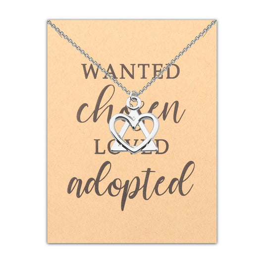 Gzrlyf Adoption Symbol Necklace Adoption Day Gift Gotcha Day Adoptive Gift Adoption Jewelry WANTED chosen LOVED adopted
