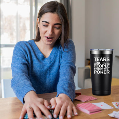 SpenMeta Poker Gifts for Men, Players, Lovers - Tears of the People I Beat at Poker - 20 Oz Tumbler Cup