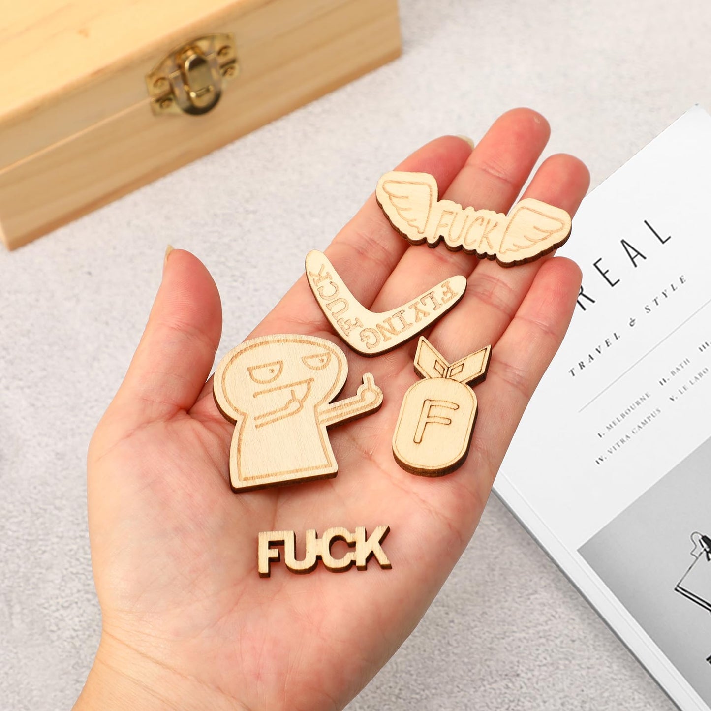 Fucks to Give Box – Funny Gag Gifts for Men Women 50 PCS Joke Tokens, Sarcastic Office Prank Gift, Hilarious Gifts for Friends Coworkers, Father's Day, Birthday, Boss Day, White Elephant Gift