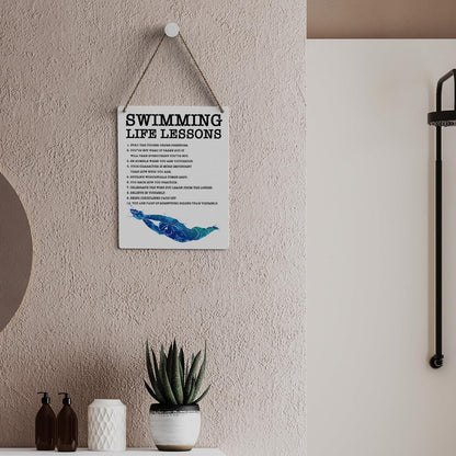 Inspirational Quotes Swimmer Gifts Rustic Wall Decorations Motivational Farmhouse Wall Hanging Decor Encouragement Best Team Gifts Decorative Wood Plaque for Home Office Bedroom Bathroom Living Room