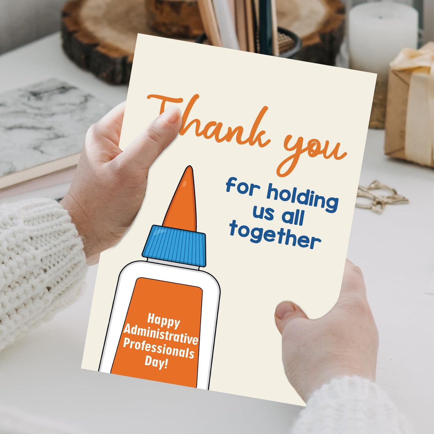 Administrative Professionals Day Card, Thank You Card for Administrative Assistant Office Manager Secretary, Appreciation Greeting Card with Envelope