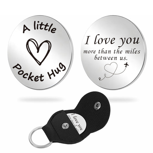 NATSUNO Long Distance Relationship Gifts,Pocket Hug Token For Christian,Christian Keychain,Christian Gift For Women