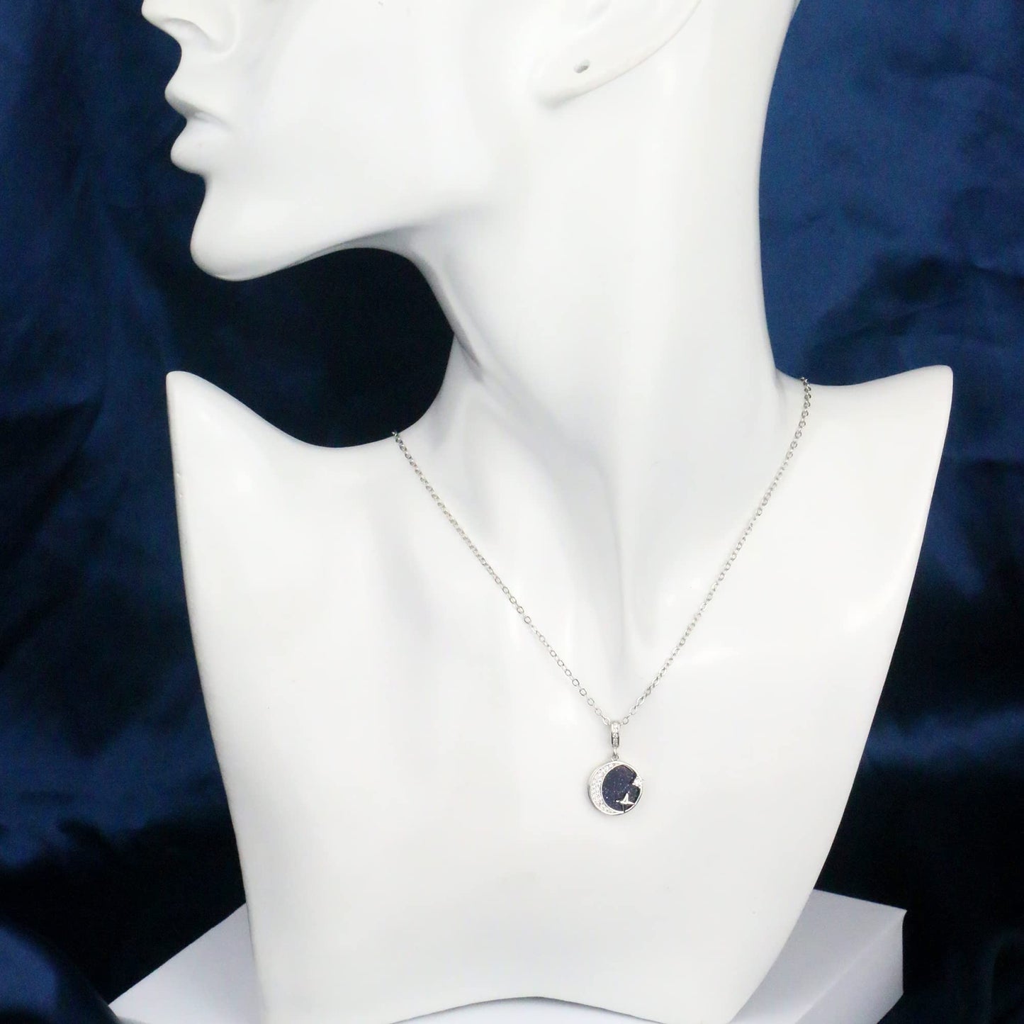 Sereney Daughter Gifts from Mom, Bonus Daughter Necklace Silver Moon Star Step Bonus Daughters Gifts from Stepmom Stepdad, Mother Daughters Necklace as Daughter's Birthday Gifts