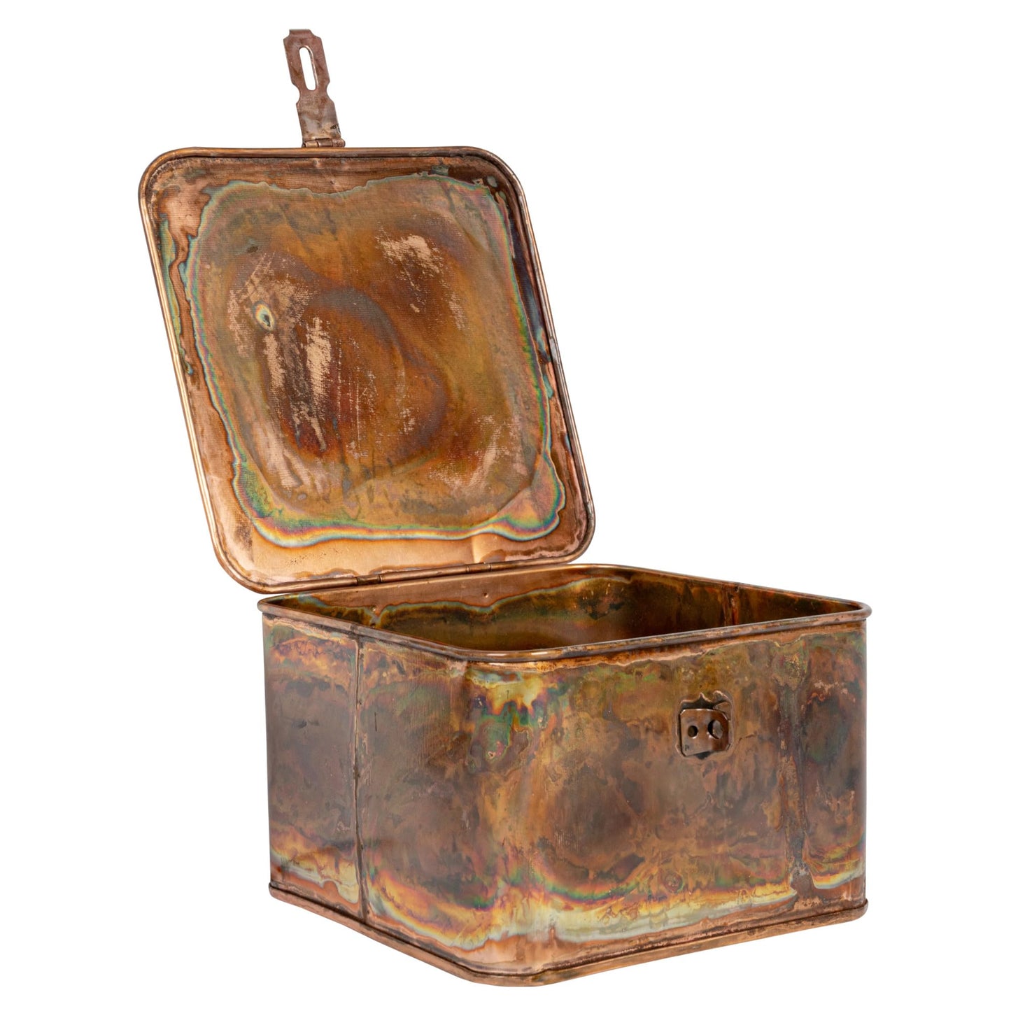 Creative Co-Op Decorative Metal Boxes with Lid, Burnt Copper Finish, Set of 3