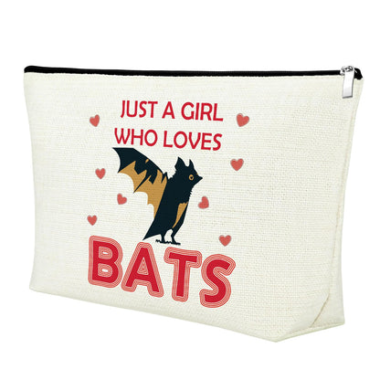Mxrymvu Funny Bat Gifts Bat Themed Gifts for Women Makeup Bag Cosmetic Bag Halloween Christmas Birthdays Present for Animal Lover Friend Travel Pouch