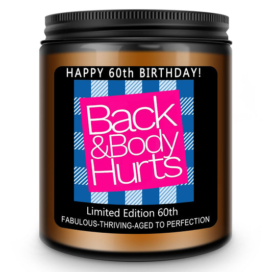 Homsolver 60th Birthday Gifts for Women Men, Happy 60th Birthday Decorations Candles Gift for Her Him, Funny 60 Years Old Ideas - Lavender Scented Candle