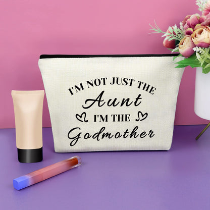 Sazuwu Godmother Aunt Gifts Godmother Gifts from Godchild Baptism Makeup Bag Aunt Christian Proposal Cosmetic Bag Birthday Christmas Mother’s Day Present Travel Pouch