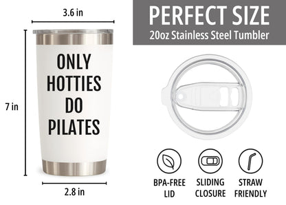 Coveted Goods Pilates Tumbler for Women – Cute Pilates Gift for Instructor, Friend or Coworker – 20oz Stainless Steel Travel Mug with Lid – Insulated Coffee Cup, Keeps Drinks Hot or Cold