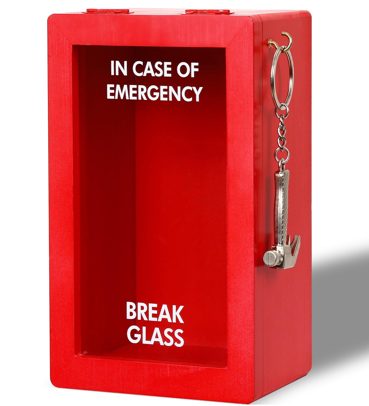Funny Emergency Box w/Hammer (Large), Break in Case of Emergency Box, Personalized Unique Gifts for Men Women, Office Desk Decor, Random Things, White Elephant Gift for Friend Coworker Family