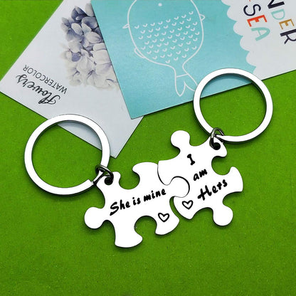 Baipilu Lesbian Couples Keychain Set - I am Hers, She is Mine Keychain for LGBT Women, Stainless Steel Keychain Gift for Girlfriend, Valentine's Day, Anniversary, Birthday, Wedding