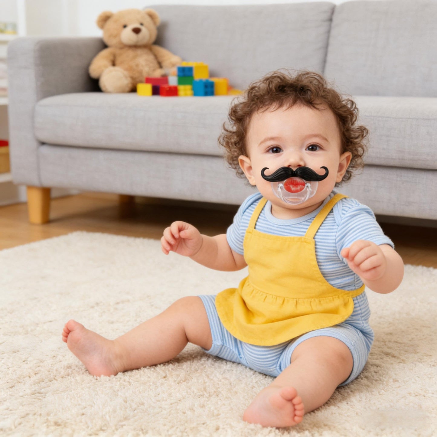 Funny Baby Pacifiers,Mustache Pacifiers 0-18 Months for Babies,Mustache Binky,Gift for Newborns,Infants,Toddlers,Baby Boys,BPA Free(Mustache Pacifiers)