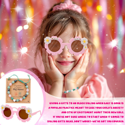 JAPDNK Big Sister Gifts for Girls, Birthday Gifts for Girls Age 1–5, Baby Girl Gift, Toddler Girl Presents, First Birthday Gift for 1 Year Old Girl, Cute Pink Presents for Little Sister