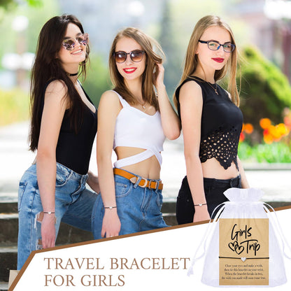 Tondiamo Girls Trip Bracelet Girls Weekend Getaway Bracelets with Cards for Sisters Friends Bestie Bachelorette