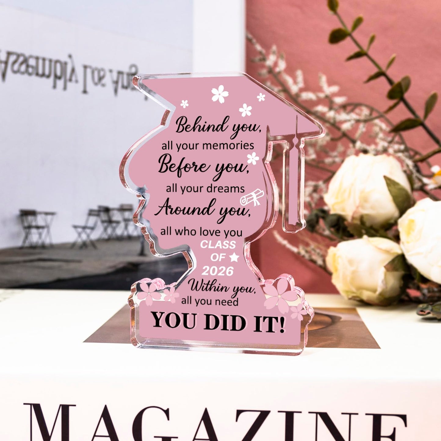 Graduation Decorations 2026 Class Of 2026 Graduation Gifts For Her College University College Middle Graduate Gifts For Women Personalized Acrylic Plaque Inspirational Decor Senior Keepsake