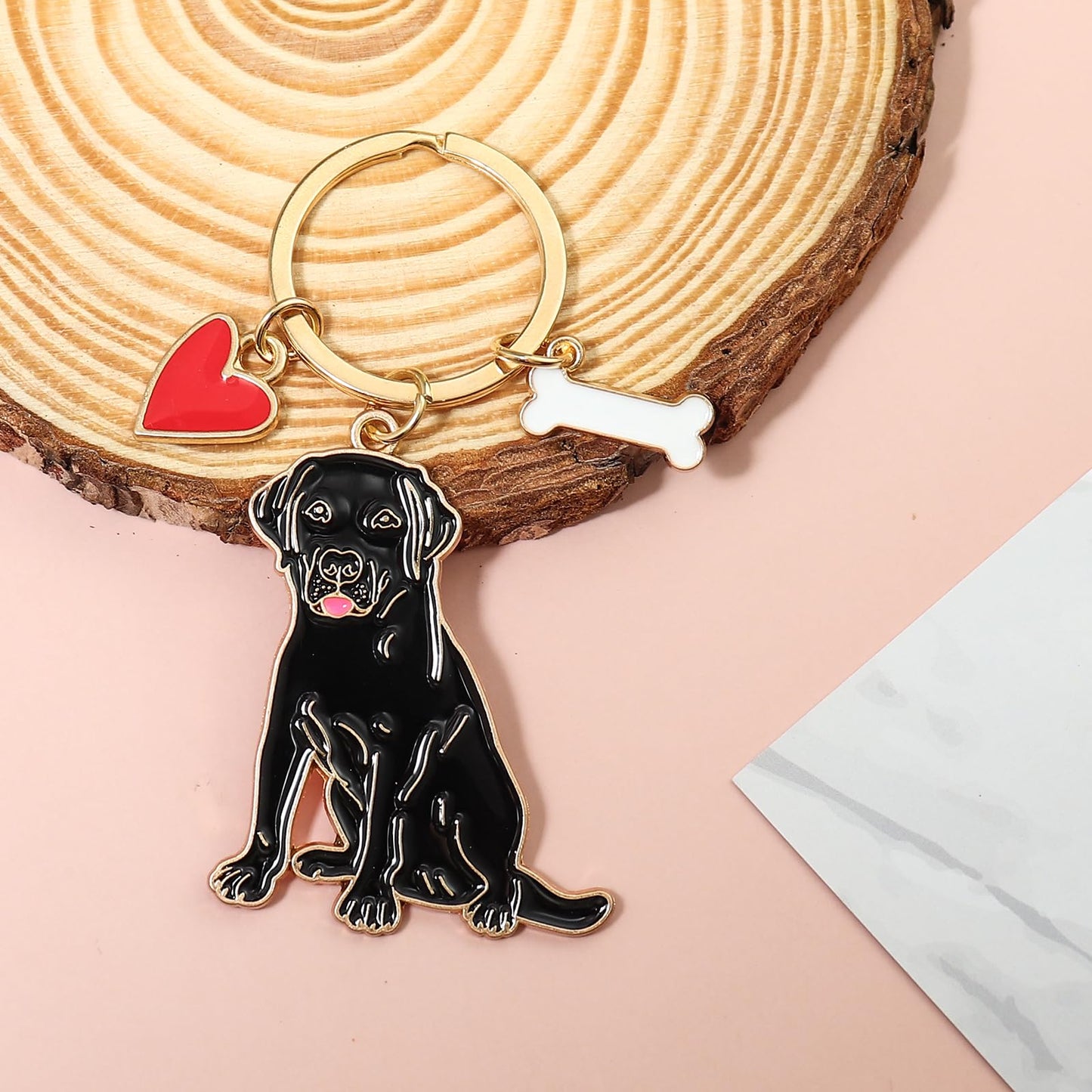 Cute Puppy Dog Keychain Golden Retriever Key Charm Keychain Pet Lover Keyring Gift