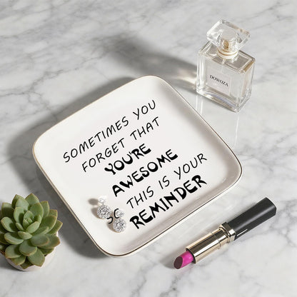 Inspirational Gifts for Women Ring Dish - You're Awesome - Unique Gifts Best Friends Gifts for Women Coworker Christmas Retirement Gifts