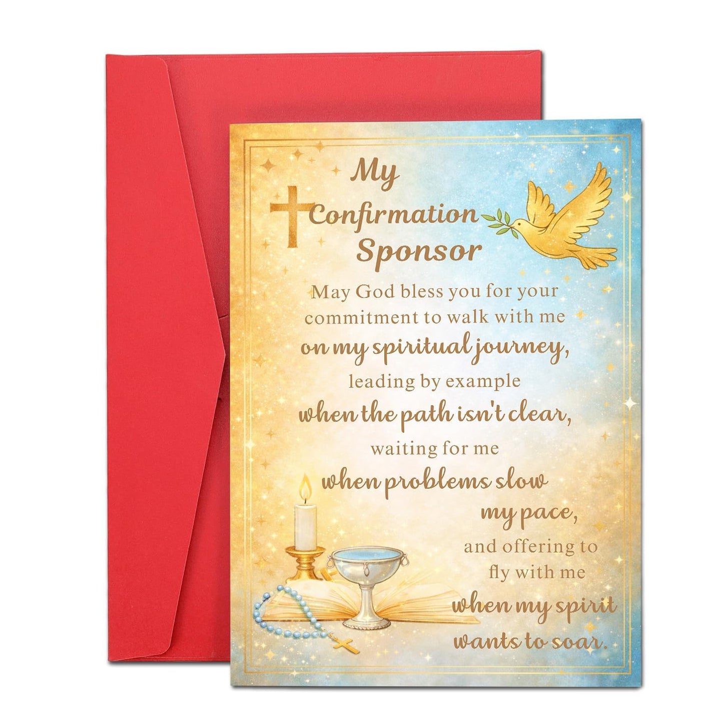 Confirmation Sponsor Cards-Confirmation Sponsor Gifts for Women Men Godmother Godfather Sponsors Appreciation Gifts-Easter Basket Stuffers Christian Catholic Confirmation-Cards from Teenage Boy Girl