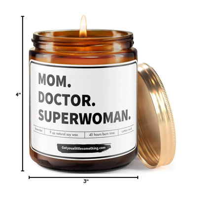 Scented Candle for Doctors Appreciation - Doctor Gifts for Women, Mother's Day Gifts for Female Doctors, Birthday Gift for Doctors, Surgeons, Pediatricians, Hospital Staff Bulk Thank You Present Idea
