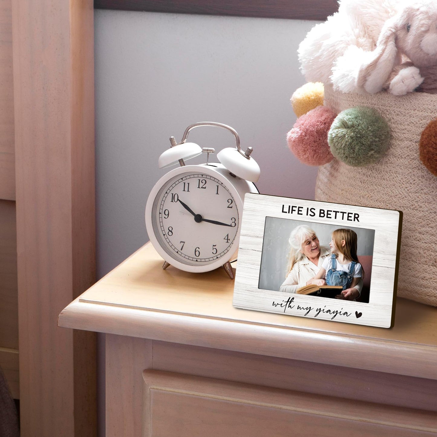 Yiayia 4x6 Picture Frame, Grandkids Photo Frame, YiayiaGifts for Grandma, Gifts for Yiayias Mothers Day from Grandchildren, Life Is Better with My Yiayia Picture Photo Frames for Desk Decor