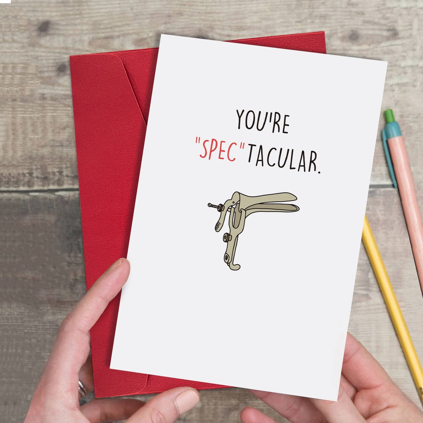 Ogeby Funny You're Spectacular Card, Cute Thank You Card for OB GYN Midwife, Lovely Medical Themed Greeting Card