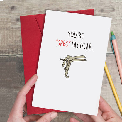 Ogeby Funny You're Spectacular Card, Cute Thank You Card for OB GYN Midwife, Lovely Medical Themed Greeting Card