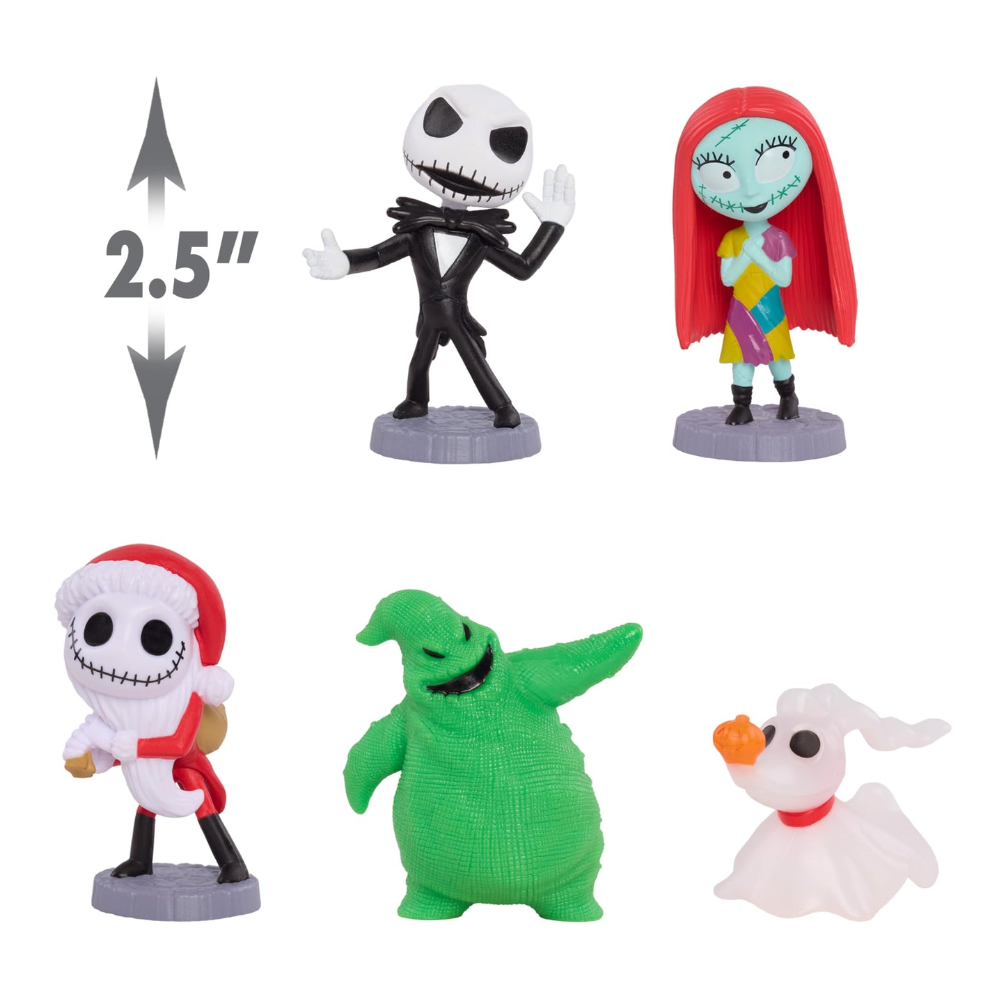 Disney Tim Burton's The Nightmare Before Christmas Collectible Figure Set, 2.5-inch Glow in the Dark Figurines, Toy for Collectors, Fans, Kids Ages 3+