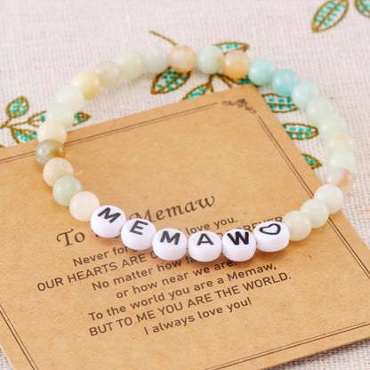 Memaw Gifts from Grandkids Grandchildren for Birthday Beaded Jewelry Best Memaw Bracelet