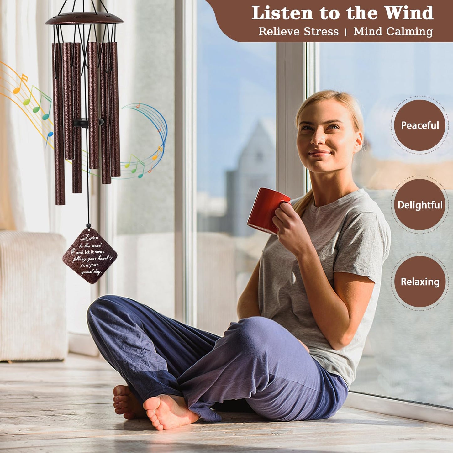 70th Birthday Gifts for Women, 32” Wind Chimes 70 Year Old Birthday Gifts for Mom Grandma Wife