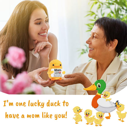 MBL Mom Birthday Gifts from Daughter - Funny Gifts for Mom Birthday Christmas Mother's Day from Daughter Son, Small Cute Crochet Duck for Mother Mama Mommy I Duck Love You Christmas Stocking Stuffers