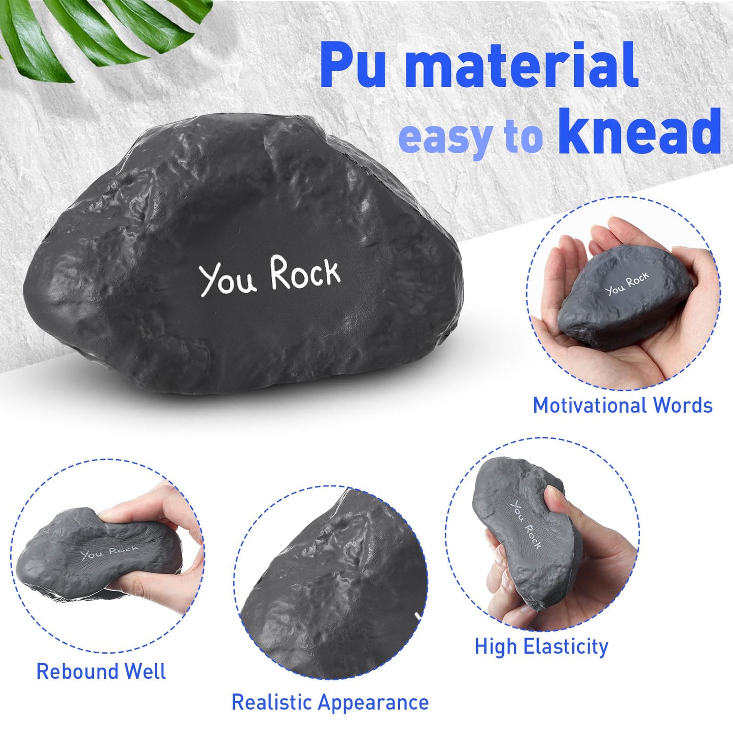 Gemscream Funny Inspirational Stress Balls for Adults Motivational Stress Reliever Squeezable Mini Foam Balls Appreciation Gifts for Employee Coworker Staff Teacher Nurse(20 Pcs,Stone)