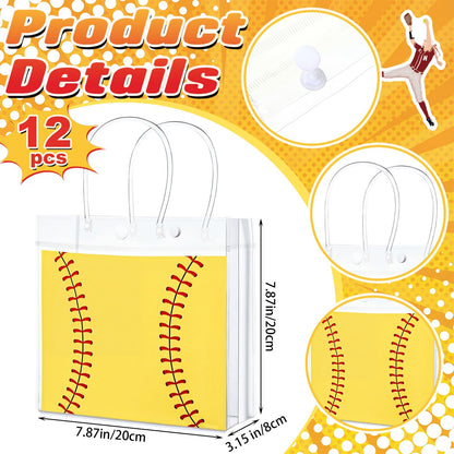 Tujoe 36 Pcs Softball Party Favors 40 x 12 Cooling Workout Towel Mini Portable Handheld Fan with Lanyards Clear Softball Gift Bag with Handles and Stickers for Sport Team Gift, Battery Not Include