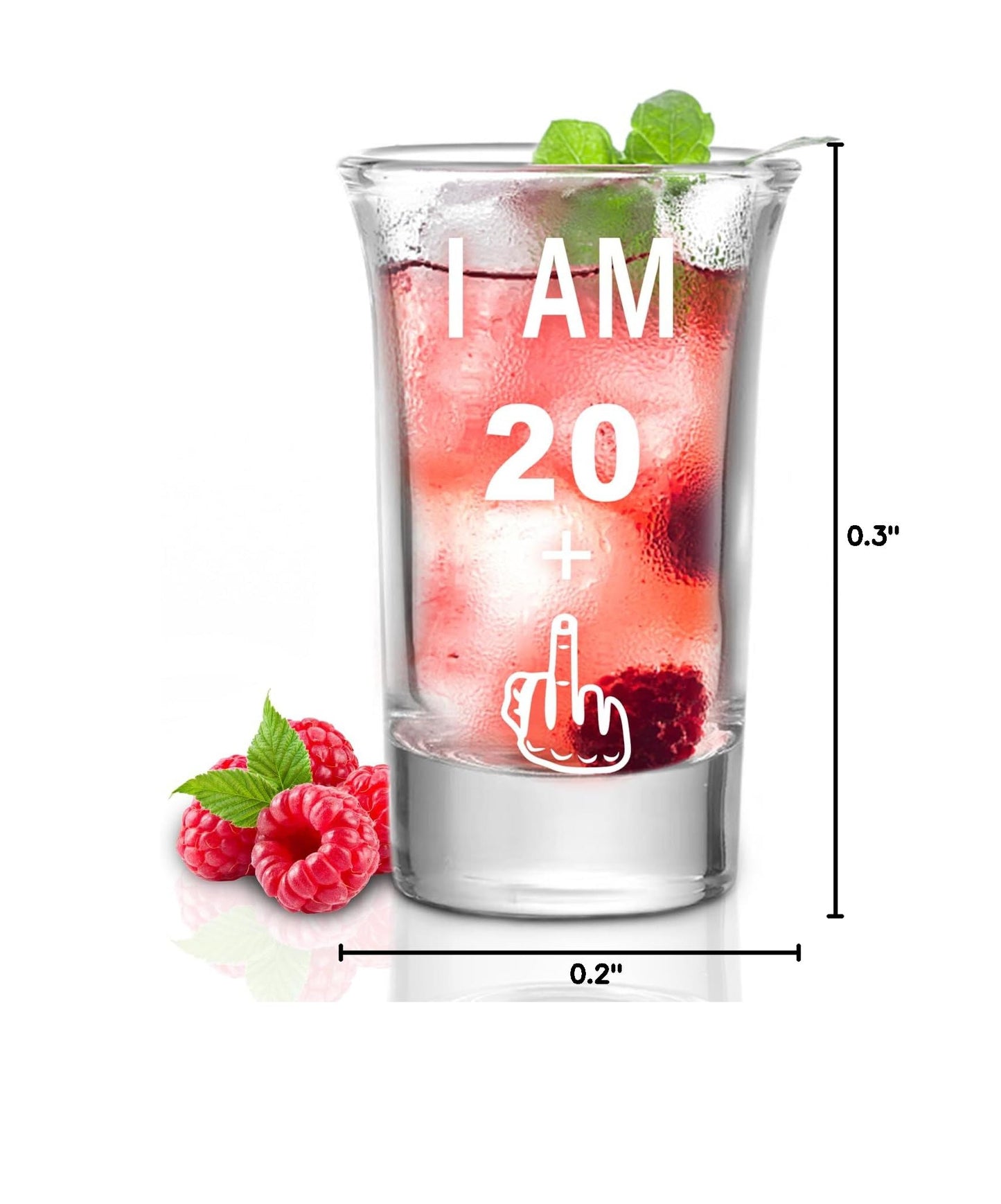 Hlukana 21st Birthday Shot Glass, Middle Finger Funny Gift, Perfect For Him, Her, Men, Women, Sister, Friend - 21st Birthday Decorations (1.5 oz)