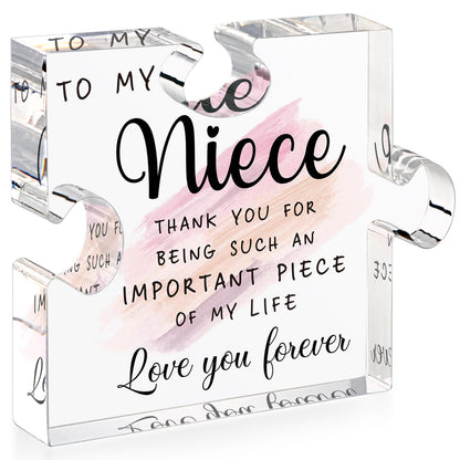 LukieJac Niece Gifts from Auntie Uncle - Nieces Birthday Gifts Best Niece Ever Gift for Nieces from Aunt Graduation Mothers Day Christmas Valentines Day Gift Paperweight Keepsake 4.7 x 3.9 Inch