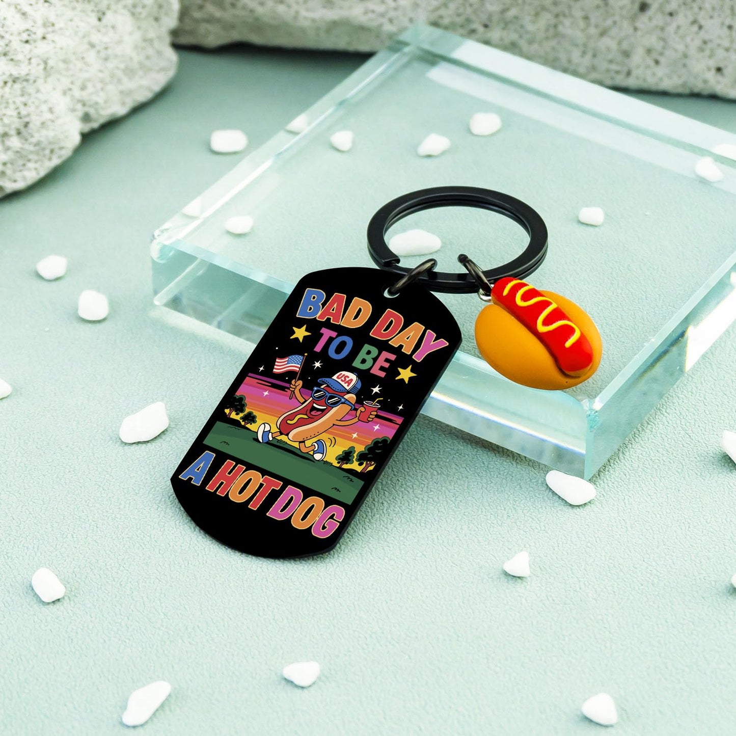 Hot Dog Gifts Funny Hot Dogs Keychain Bag Charm for Women Men Gag Gift 4th Of July Accessories for Children Adult Student Keychain